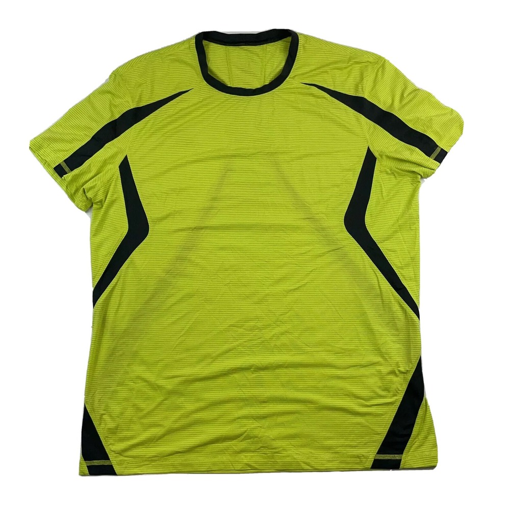 Lululemon Lightweight Yellow Reflective Cycling Shirt Mens XL Short Sleeve
